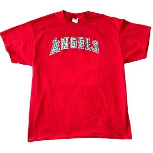 MLB Los Angeles Angels Trout #27 Promo T-shirt Red/Camo XL T-shirt